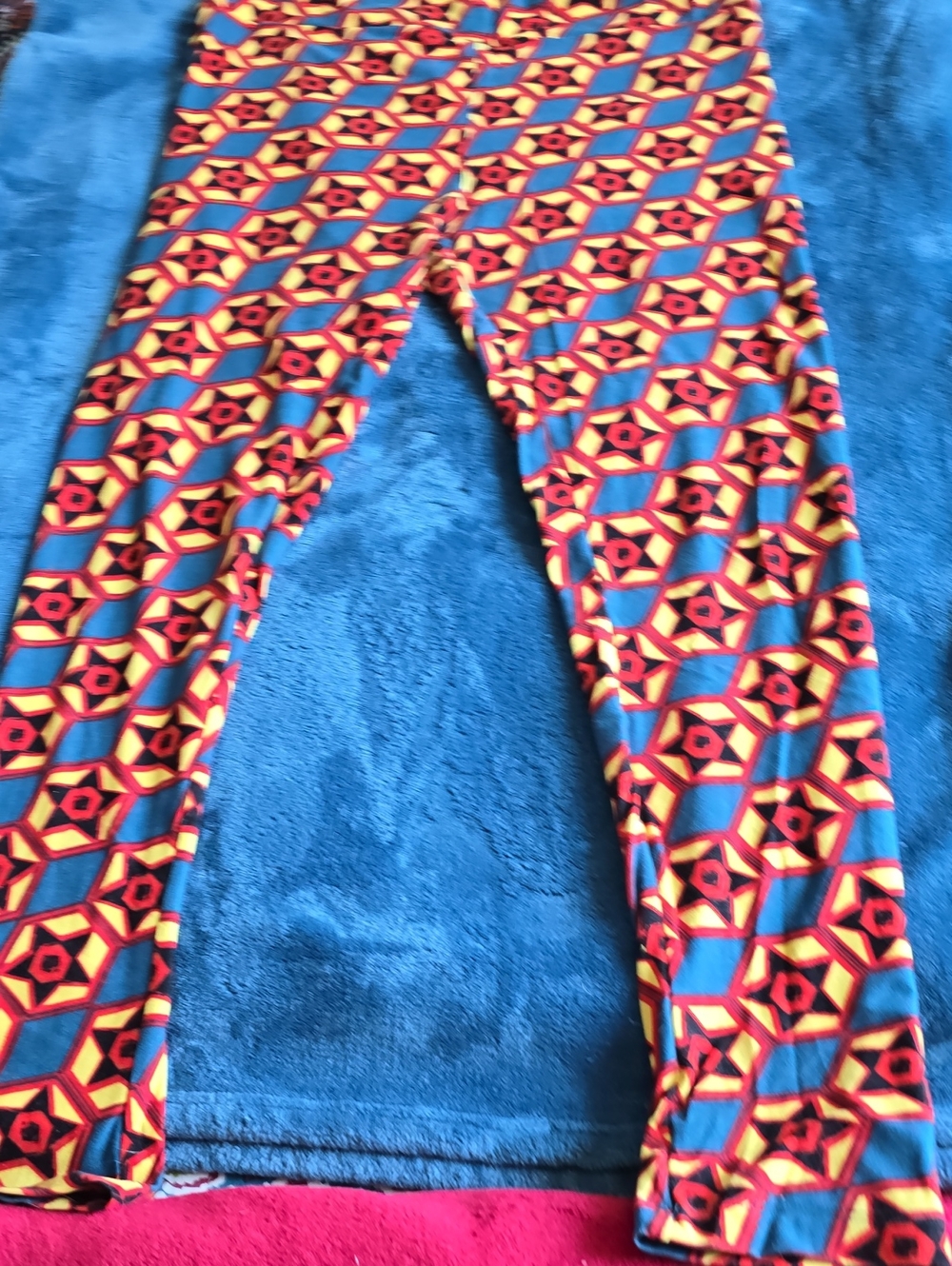 Kids Blue Geometric Print Leggings